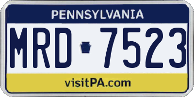 PA license plate MRD7523