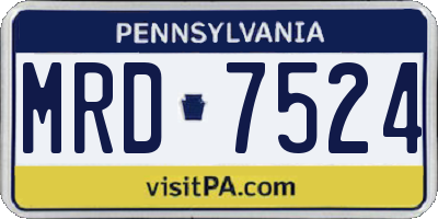 PA license plate MRD7524