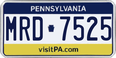 PA license plate MRD7525