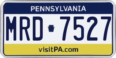 PA license plate MRD7527