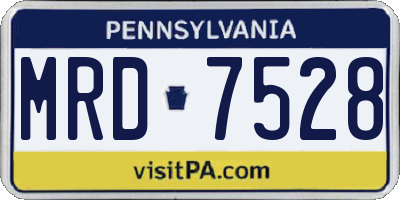 PA license plate MRD7528