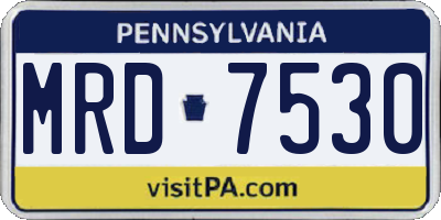 PA license plate MRD7530