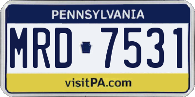 PA license plate MRD7531