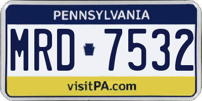 PA license plate MRD7532