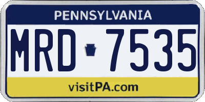 PA license plate MRD7535