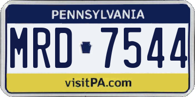 PA license plate MRD7544
