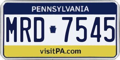 PA license plate MRD7545