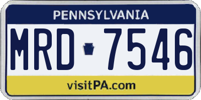 PA license plate MRD7546