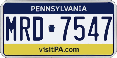 PA license plate MRD7547