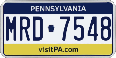 PA license plate MRD7548