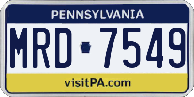 PA license plate MRD7549