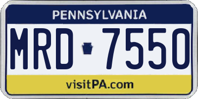 PA license plate MRD7550