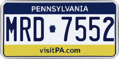 PA license plate MRD7552