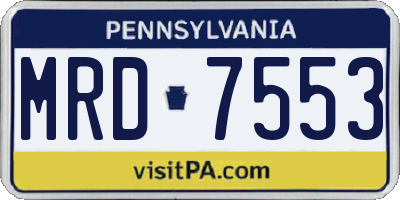 PA license plate MRD7553