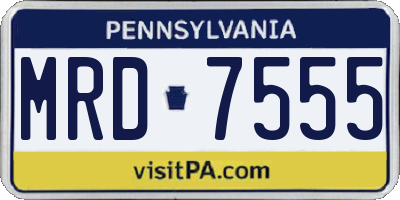 PA license plate MRD7555