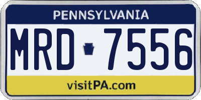 PA license plate MRD7556