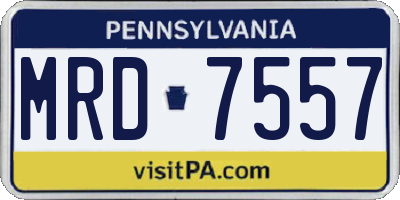 PA license plate MRD7557