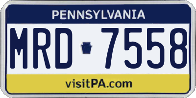 PA license plate MRD7558