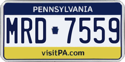 PA license plate MRD7559