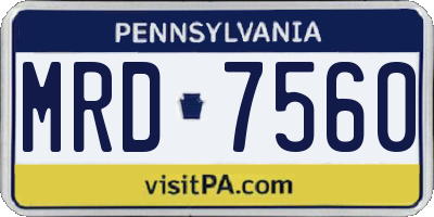 PA license plate MRD7560