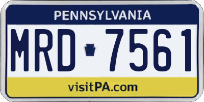 PA license plate MRD7561