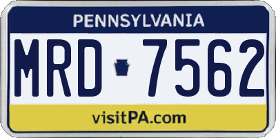 PA license plate MRD7562