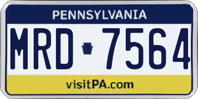 PA license plate MRD7564