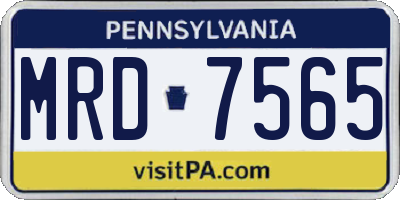 PA license plate MRD7565