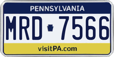 PA license plate MRD7566