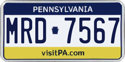 PA license plate MRD7567