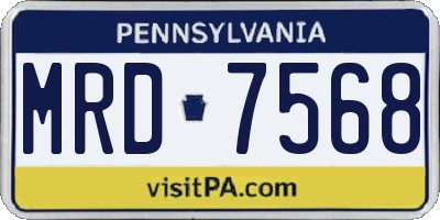 PA license plate MRD7568