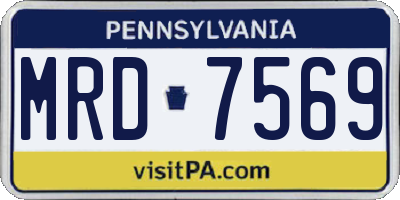 PA license plate MRD7569
