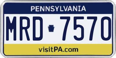 PA license plate MRD7570