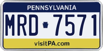 PA license plate MRD7571