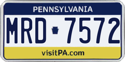 PA license plate MRD7572