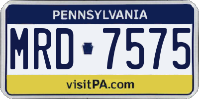 PA license plate MRD7575