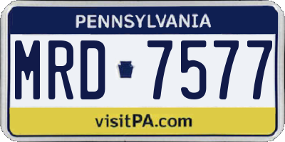 PA license plate MRD7577