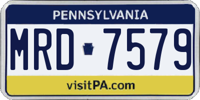PA license plate MRD7579