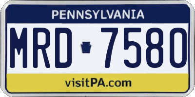 PA license plate MRD7580
