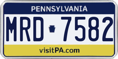 PA license plate MRD7582