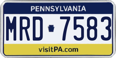 PA license plate MRD7583