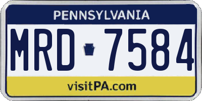 PA license plate MRD7584