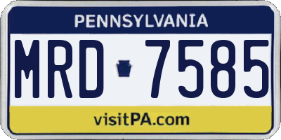 PA license plate MRD7585