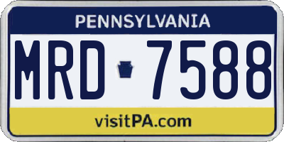 PA license plate MRD7588