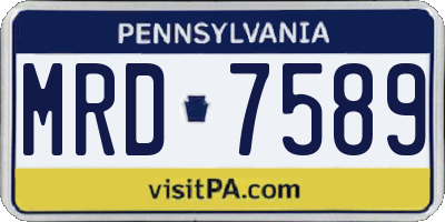 PA license plate MRD7589
