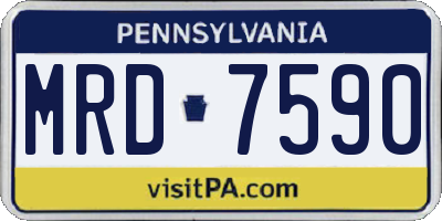 PA license plate MRD7590