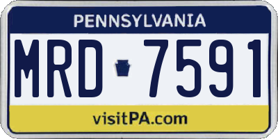 PA license plate MRD7591