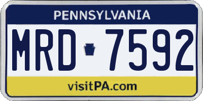 PA license plate MRD7592