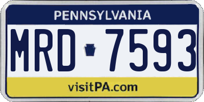PA license plate MRD7593