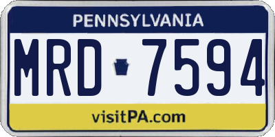 PA license plate MRD7594